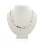 Image 1 of Two-tone gold checkered link necklace | 45 cm