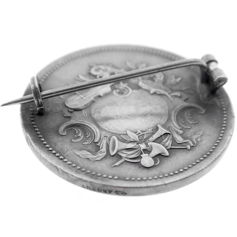 Image 9 of Vintage silver brooch with woman