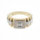 Image 5 of Bicolor Rolex president band ring with diamond | 0.10 ct.