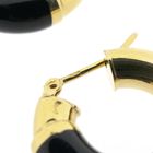 Image 6 of Gold hoop earrings with black enamel | Ø 20.5 mm