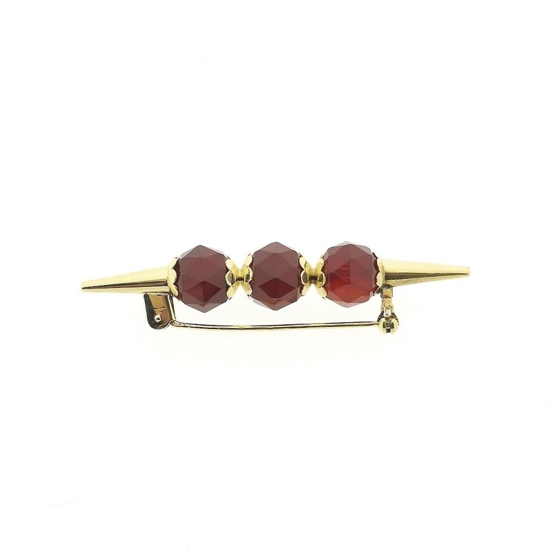 Image 6 of Vintage gold brooch with carnelian