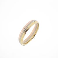 Tricolor gold ring with diamond | 0.02 ct.