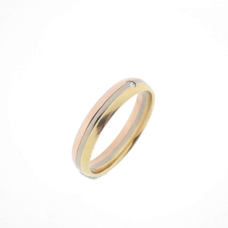 Image 1 of Tricolor gold ring with diamond | 0.02 ct.