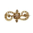 Image 1 of Vintage gold S-brooch with Zeeland buttons; Filigree technique