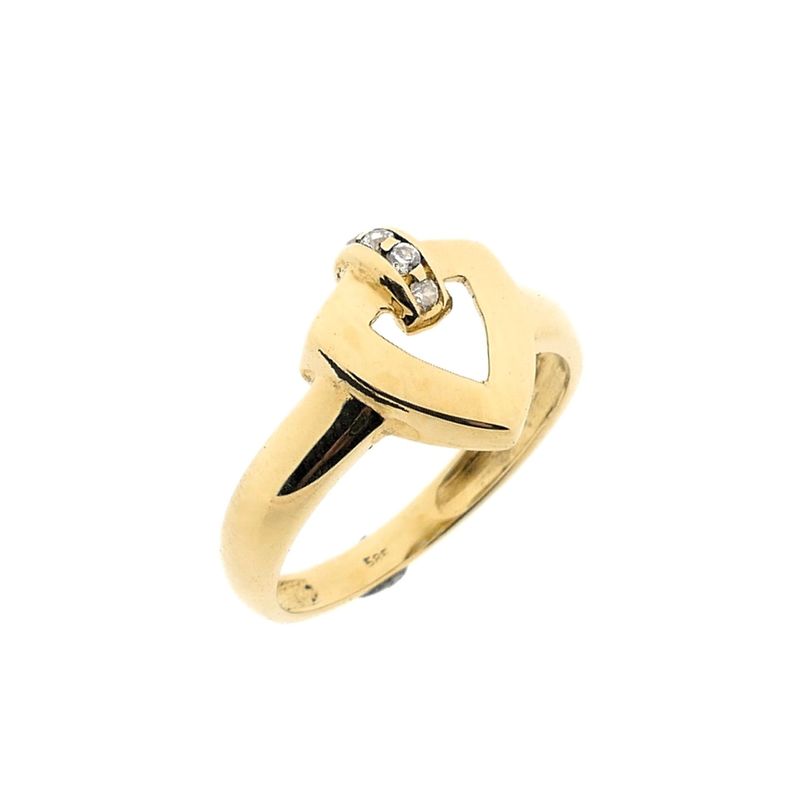 Image 1 of Gold ring with zirconia