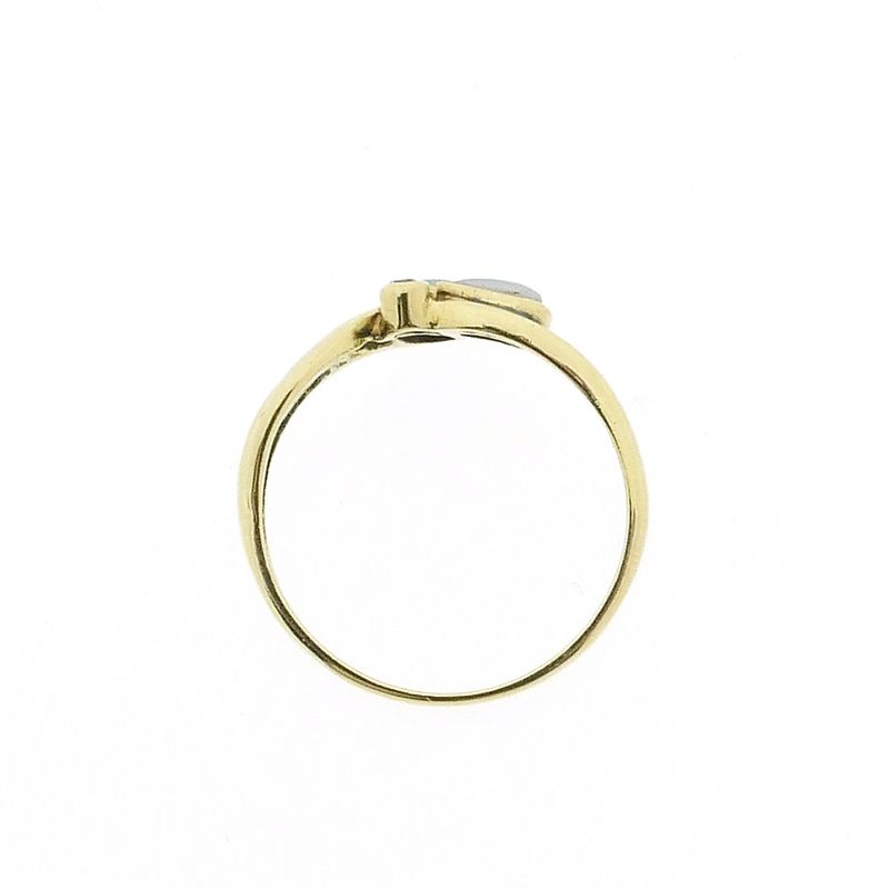 Image 5 of Gold ring with white opal and zirconia