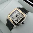Image 16 of Cartier Santos 100 'Medium' Automatic 2878; 18k rose gold/steel watch