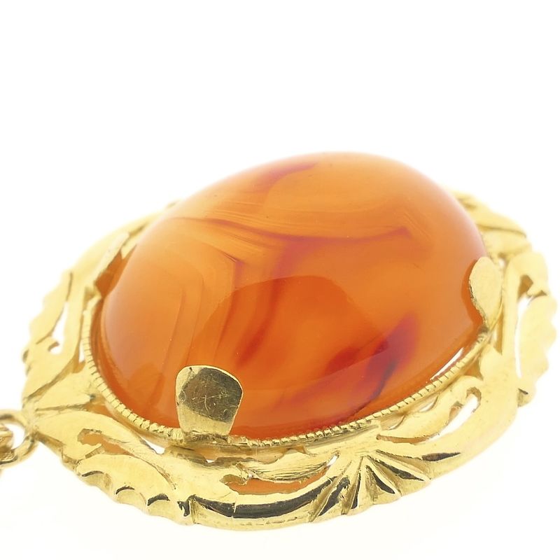 Image 3 of Gold pendant with carnelian