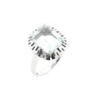 Image 1 of 14K White Gold Ring with Light Blue Zirconia; Size 17.5