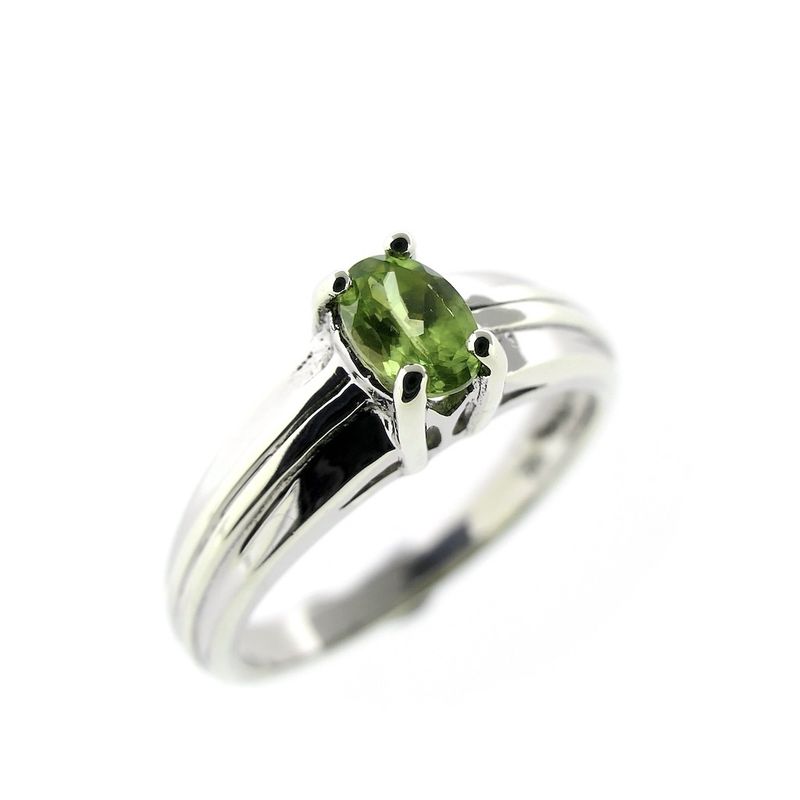 Image 1 of 9 carat solitaire ring with peridot