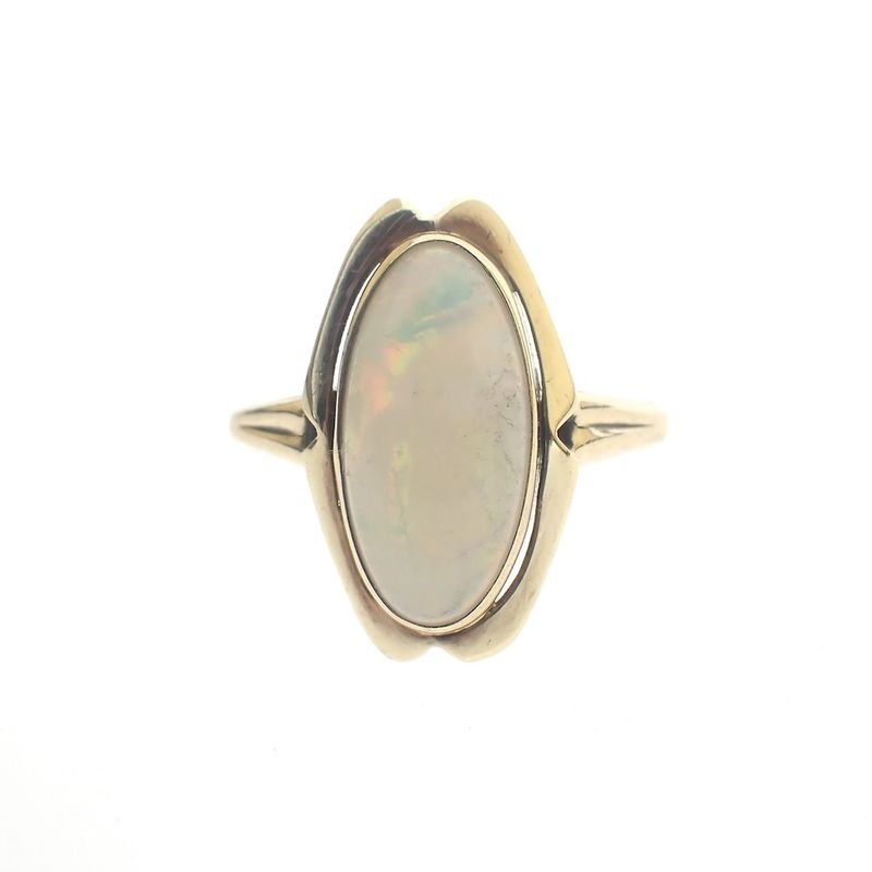 Image 3 of Gold ring with white opal