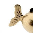 Image 5 of Gold pendant of a pufferfish with carnelian eyes