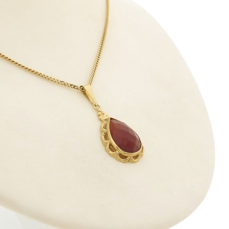 Image 7 of Gold pendant with carnelian | Vintage