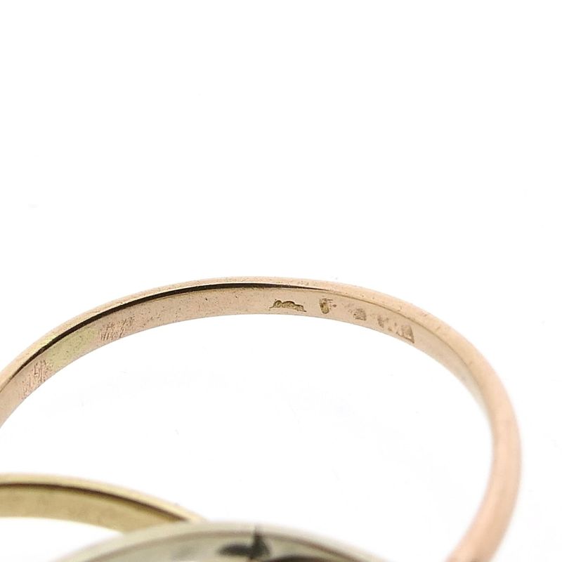Image 5 of Tricolor Gold Ring; 14 Karat; Size 15