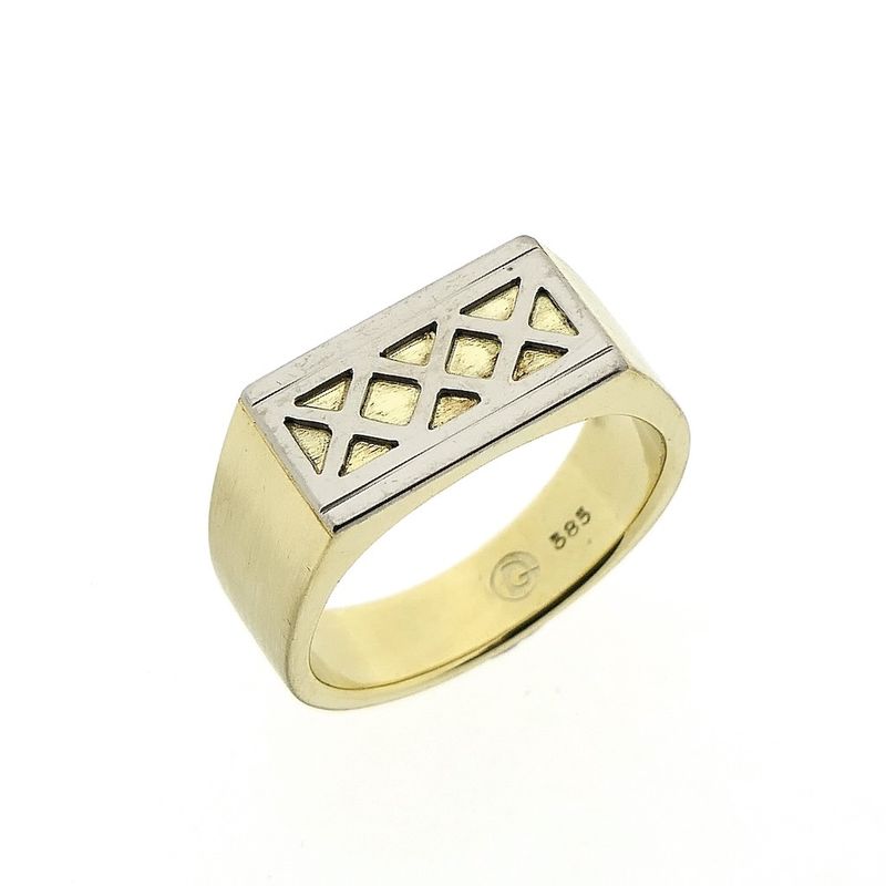 Image 1 of Two-tone gold men's signet ring