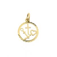 Gold pendant; Faith, hope, and love