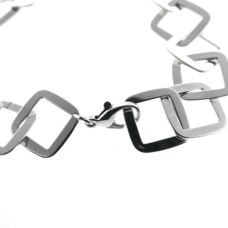 Image 5 of Silver fantasy link necklace; Carré | 47 cm