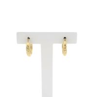 Gold earrings with engravings | Ø 16.2 mm