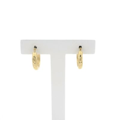 Image 1 of Gold earrings with engravings | Ø 16.2 mm