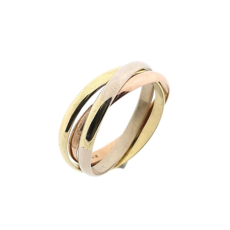 Image 1 of Tricolor Gold Ring; 14 Karat; Size 22.5