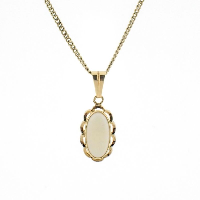 Image 7 of Gold pendant with white opal | Vintage