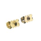 Image 6 of Gold floral stud earrings with garnet