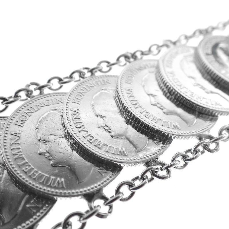 Image 5 of Silver bracelet with Queen Wilhelmina coins | 24 cm