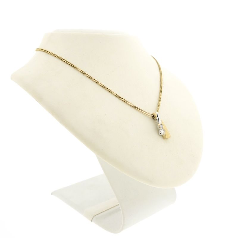 Image 6 of Two-tone minimalist pendant with diamond; 0.04 ct.