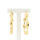 Image 1 of Gold Spiral Hoop Earrings with Greek Symbols; Ø 51 mm