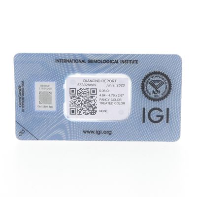 Image 2 of 0.36 ct. Brilliant cut diamond Fancy Deep Blue + IGI Certificate - Natural diamond