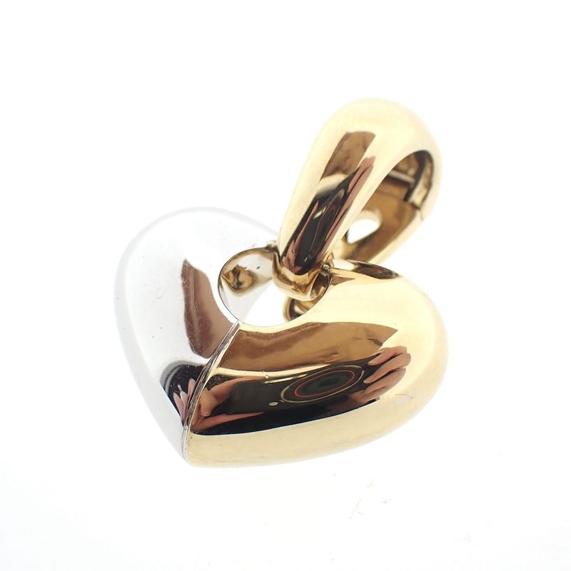 Image 3 of 18K Two-tone gold heart pendant; Chimento