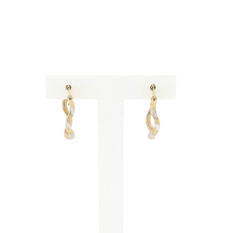 Image 1 of Bicolor Gold Earrings; Ø 19.5 mm