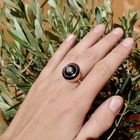 Image 3 of Gold ring with onyx and diamond | Art Deco