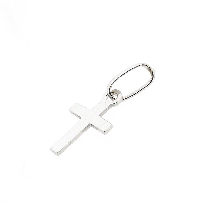 Afbeelding 6 van Witgouden kruis hanger