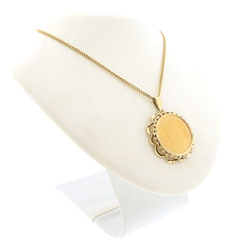 Image 6 of Gold pendant of 10 guilder coin Queen Wilhelmina 1917