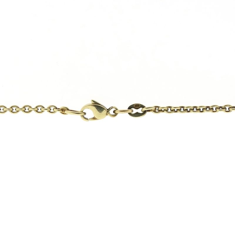 Image 7 of Two-tone gold necklace with fixed pendant and diamonds; 0.03 ct.