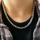 Image 7 of White gold anchor link necklace