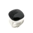 Image 1 of Silver robust ring with onyx