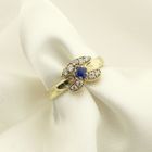 Image 2 of Gold ring with sapphire and zirconia