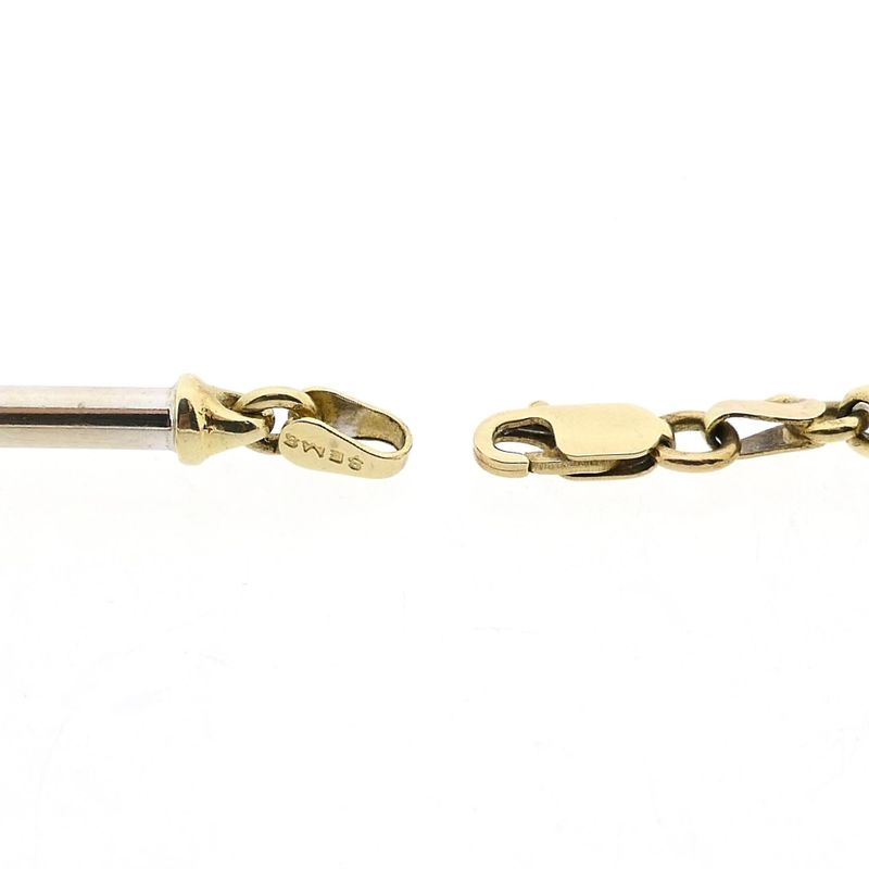 Image 4 of Bicolor Gold Bar Link Bracelet