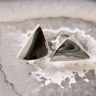 Image 2 of White gold triangle stud earrings