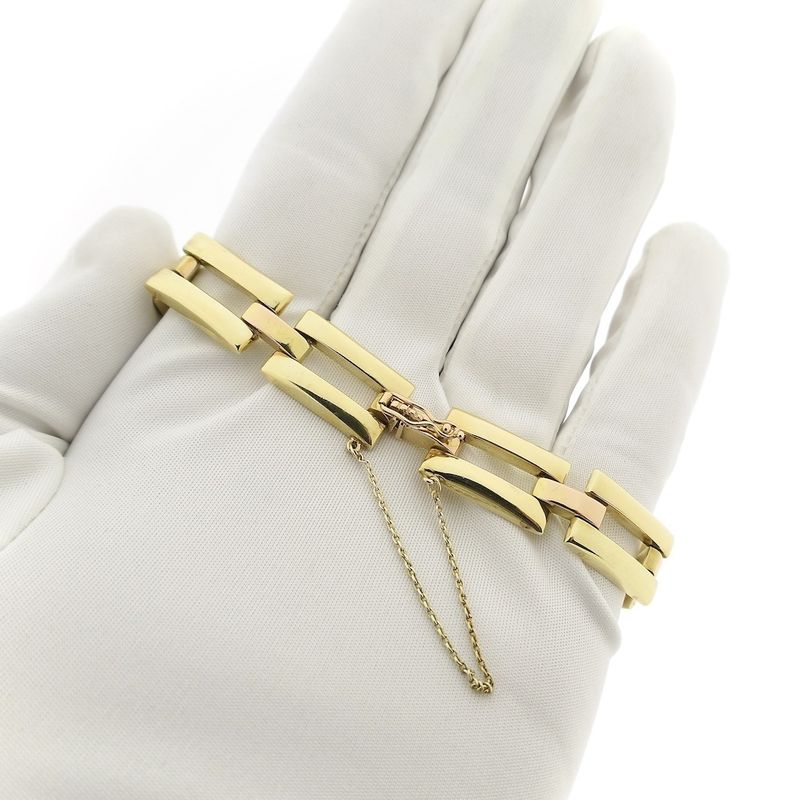 Image 8 of Bicolor gold Bismarck link bracelet