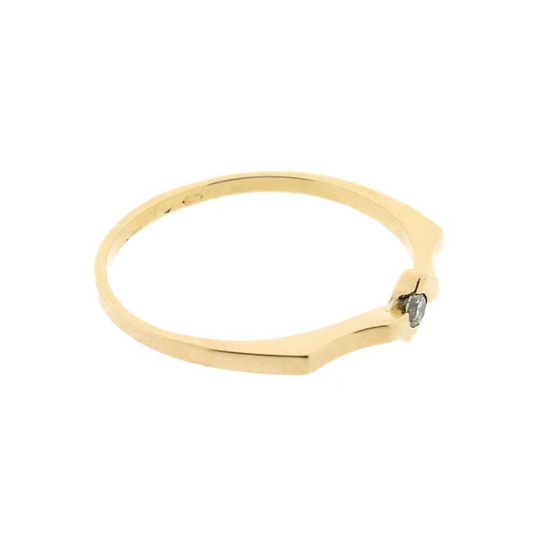 Image 5 of Gold ring with diamond; 0.03 ct.