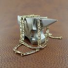 Image 4 of Two-tone gold men's necklace with diamonds | 62 cm