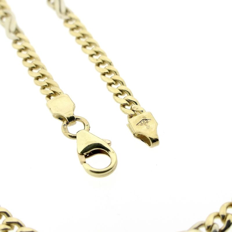 Image 4 of Two-tone gold gourmet link chain