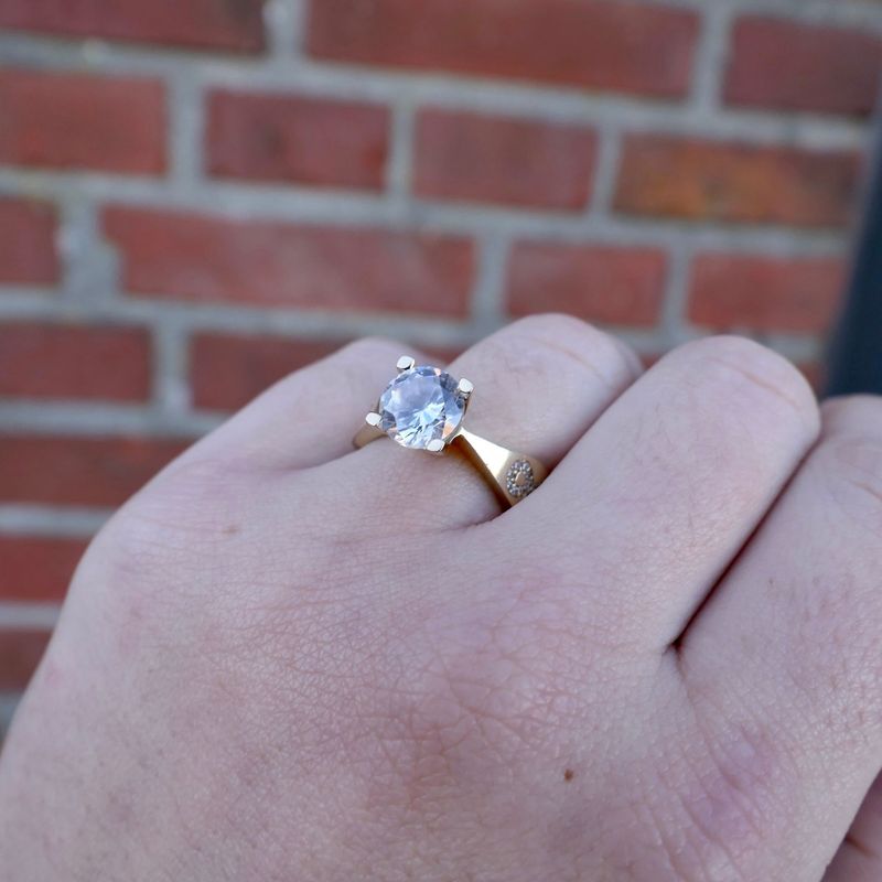 Image 10 of Gold Solitaire Ring with Zirconia