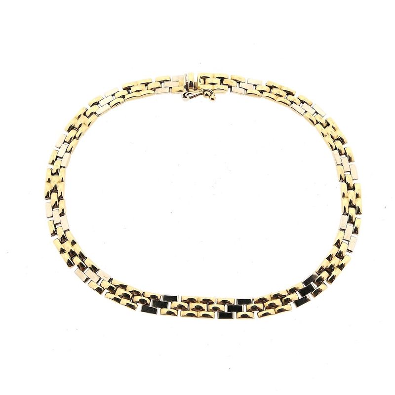 Image 3 of Two-tone gold panther link bracelet | 19 cm