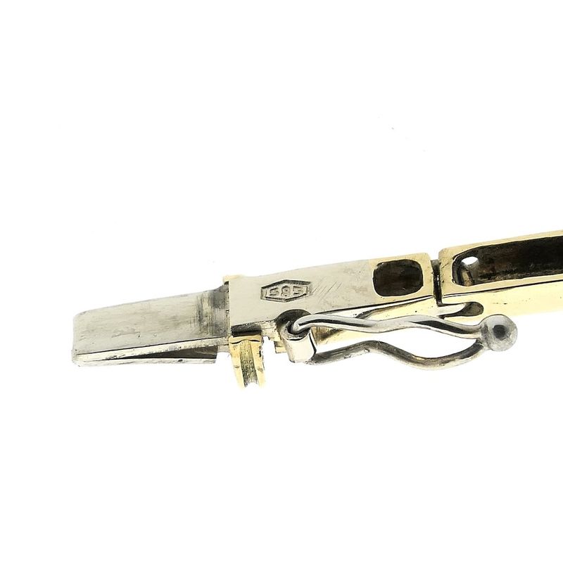 Image 6 of Two-tone gold link bracelet with diamond