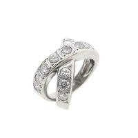 18K White Gold Crossover Ring with Diamonds