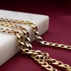 Afbeelding 2 van Tricolor gouden gourmetschakel ketting